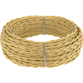 Ретро кабель витой  3х2,5 (золотой песок) 50 м под заказ Ретро кабель витой  3х2,5  (золотой песок)